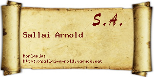 Sallai Arnold névjegykártya